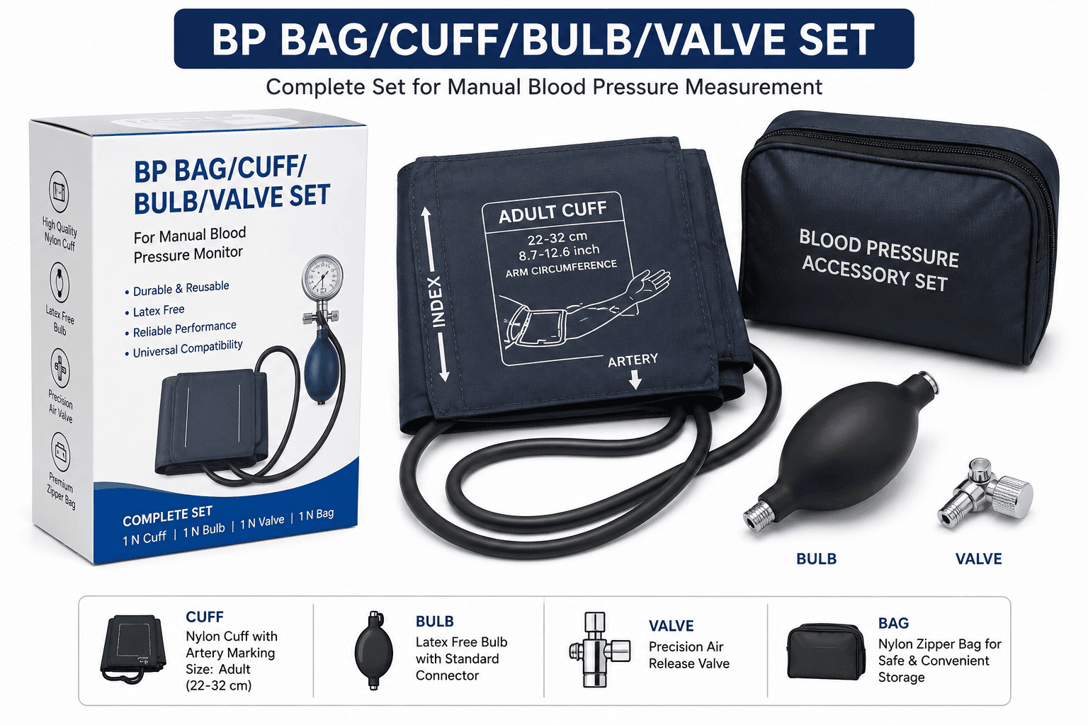 BP Bag/Cuff/Bulb/Valve Set