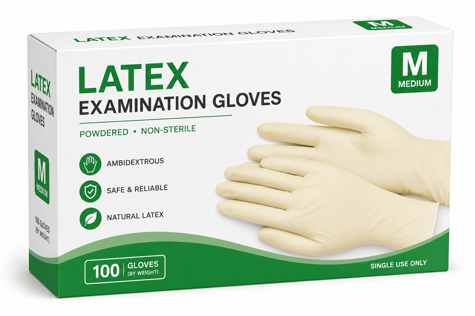 Latex Exam.Gloves Med.