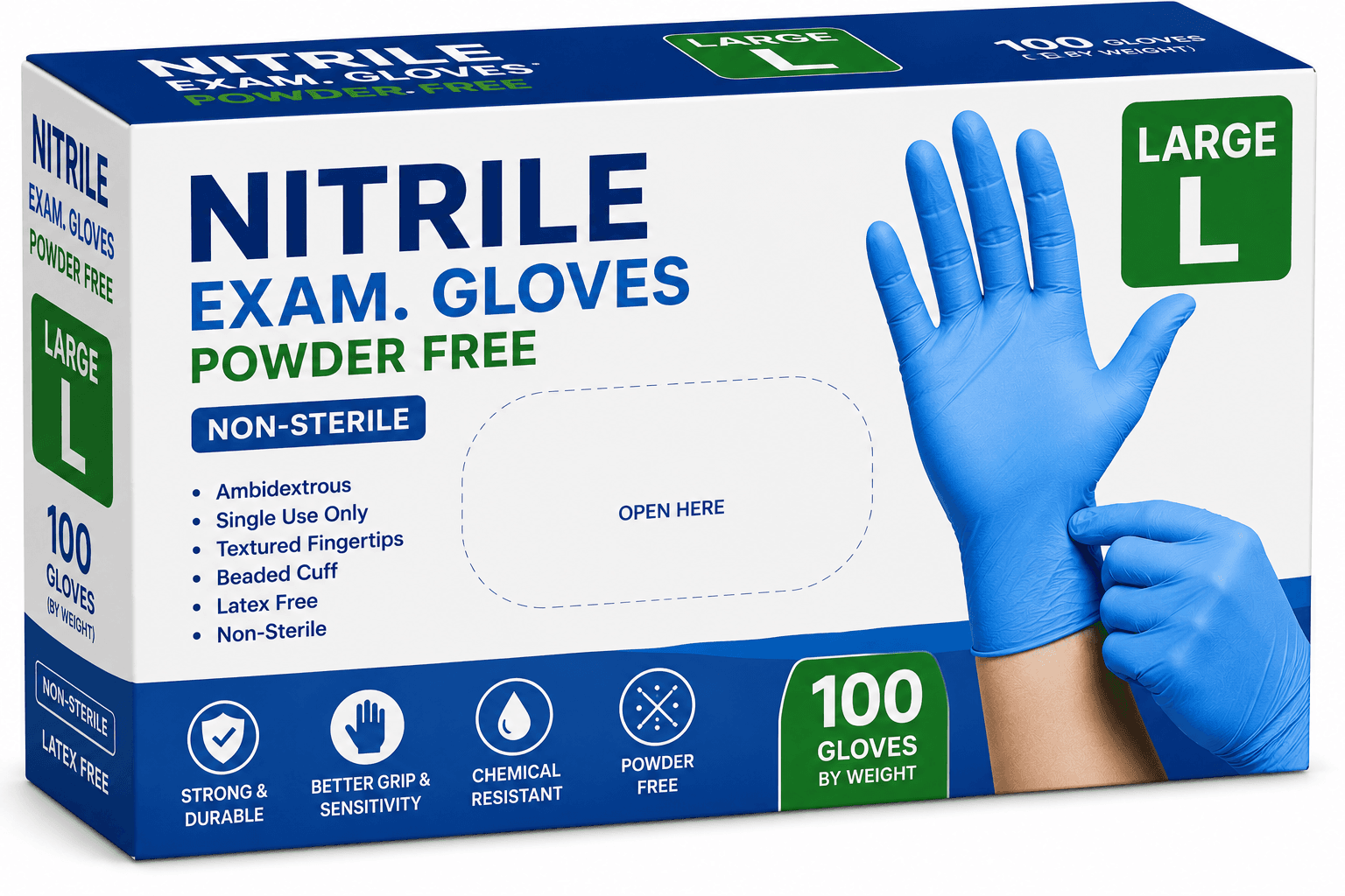 Nitrile Exam.Gloves Large