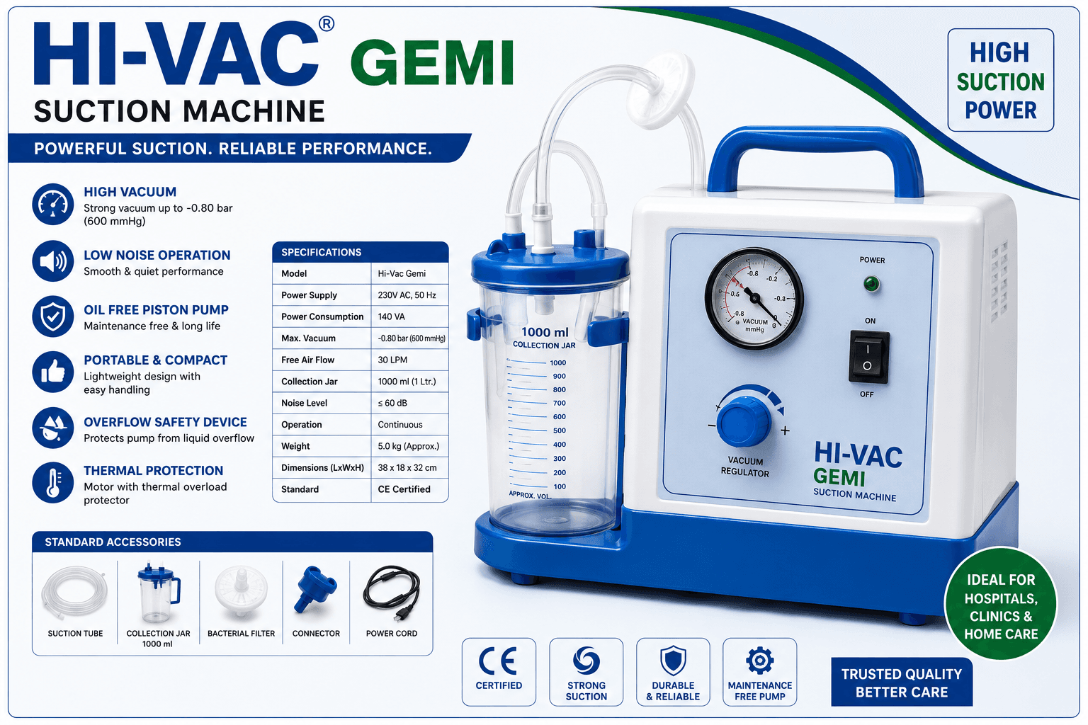 Suction Machine Hi-Vac Gemi