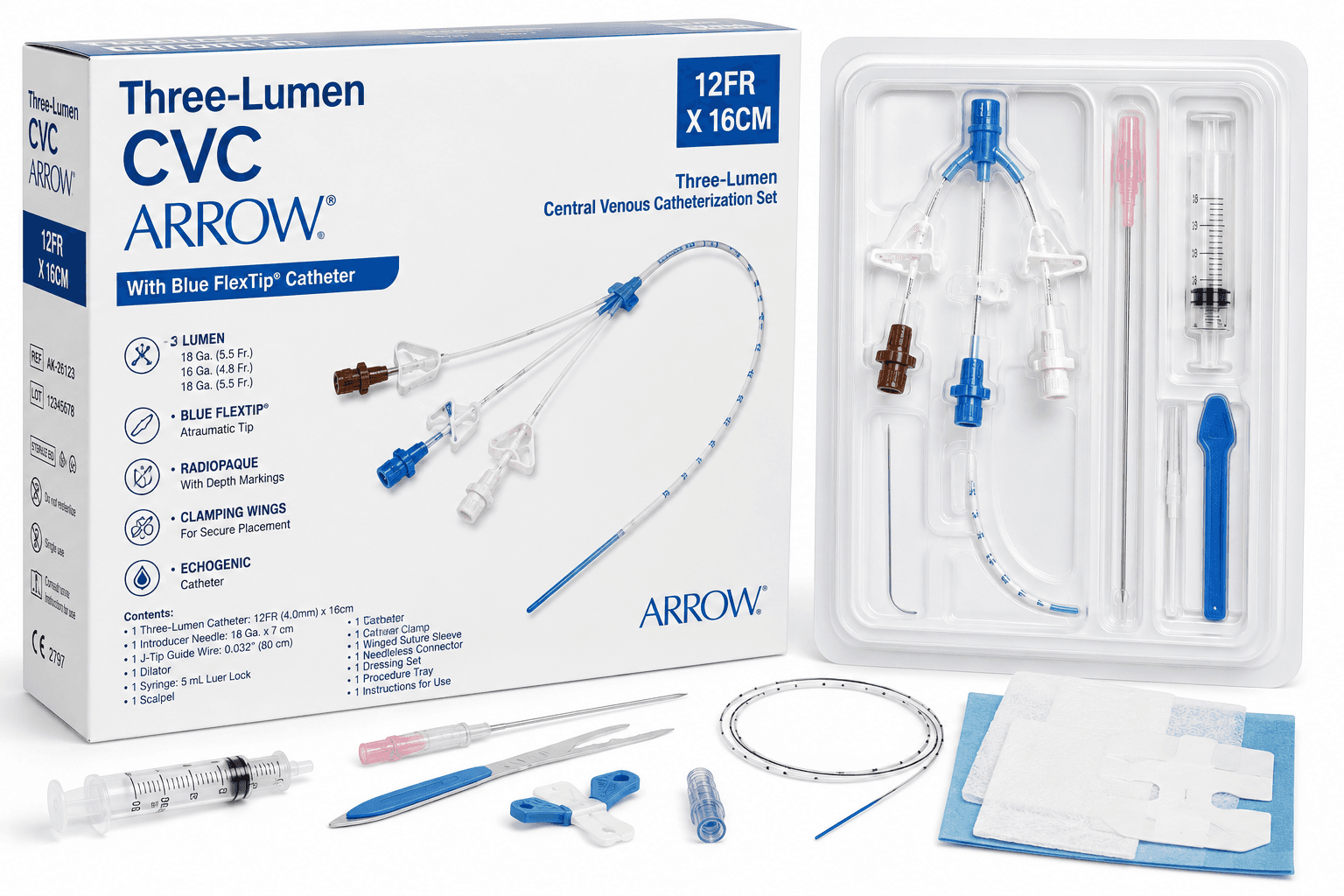 Three-Lumen CVC Arrow-12FR X 16CM