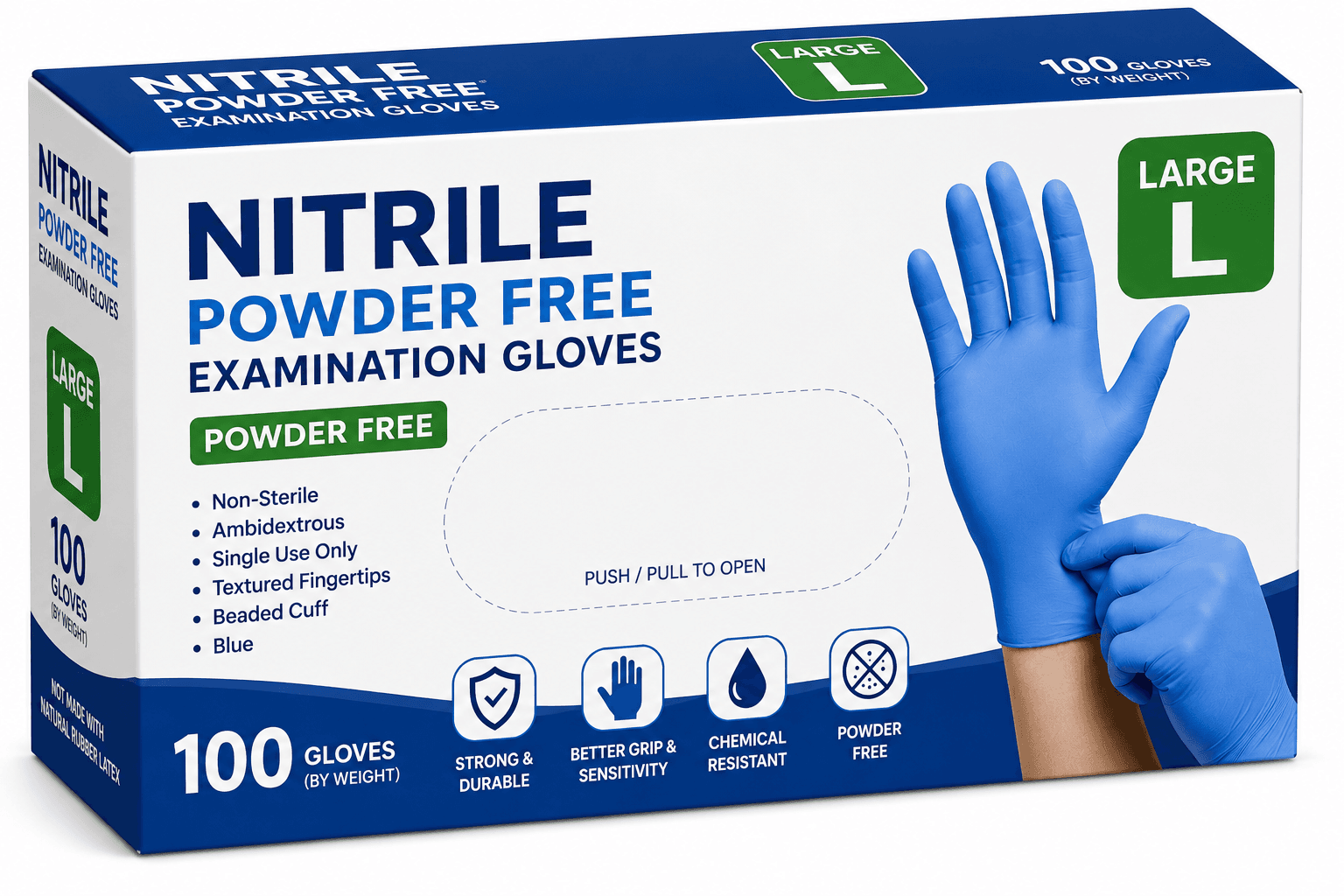 Nitrile Powder Free Gloves Large